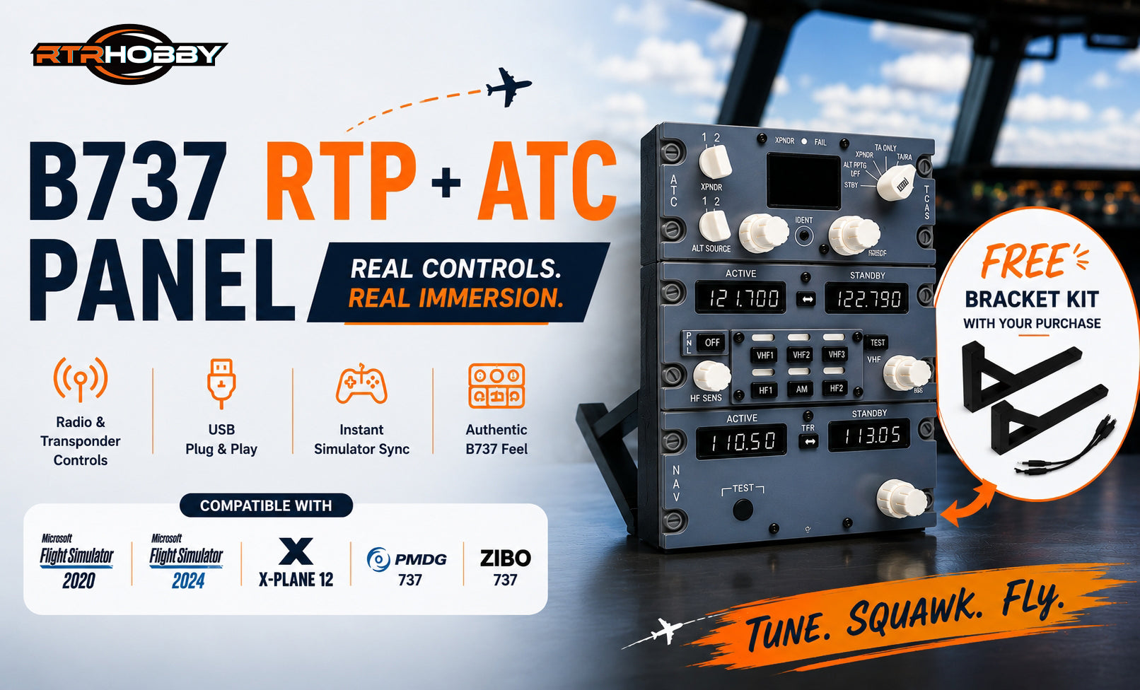 🎧 B737 RTP & ATC Panels: A Better Cockpit Experience