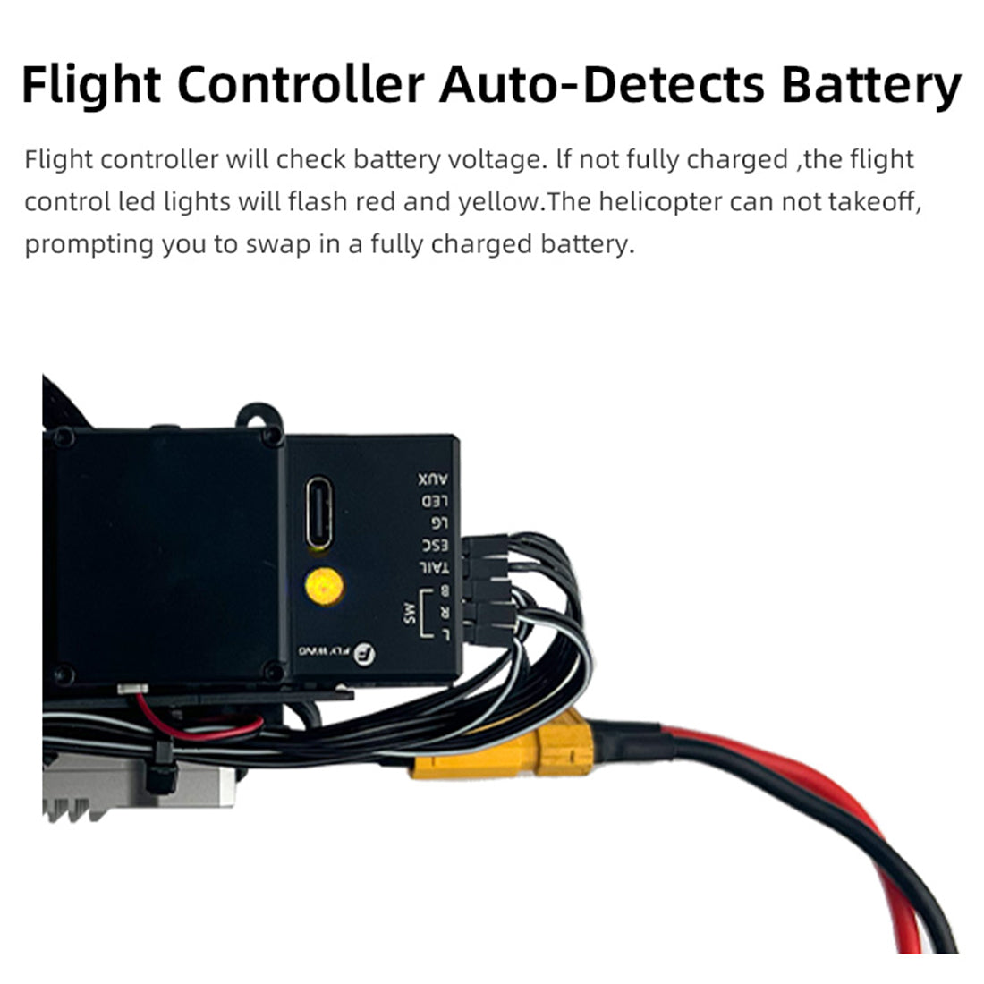 FLYWING BELL-407 470 Class RC Helicopter, Adjustable Left/Right Hand Flight Control, 2.4G Six Path Four Rotor Military Helicopter Model with ACE Flight Controller, GPS and Quick Release Rotors (RTF Version)