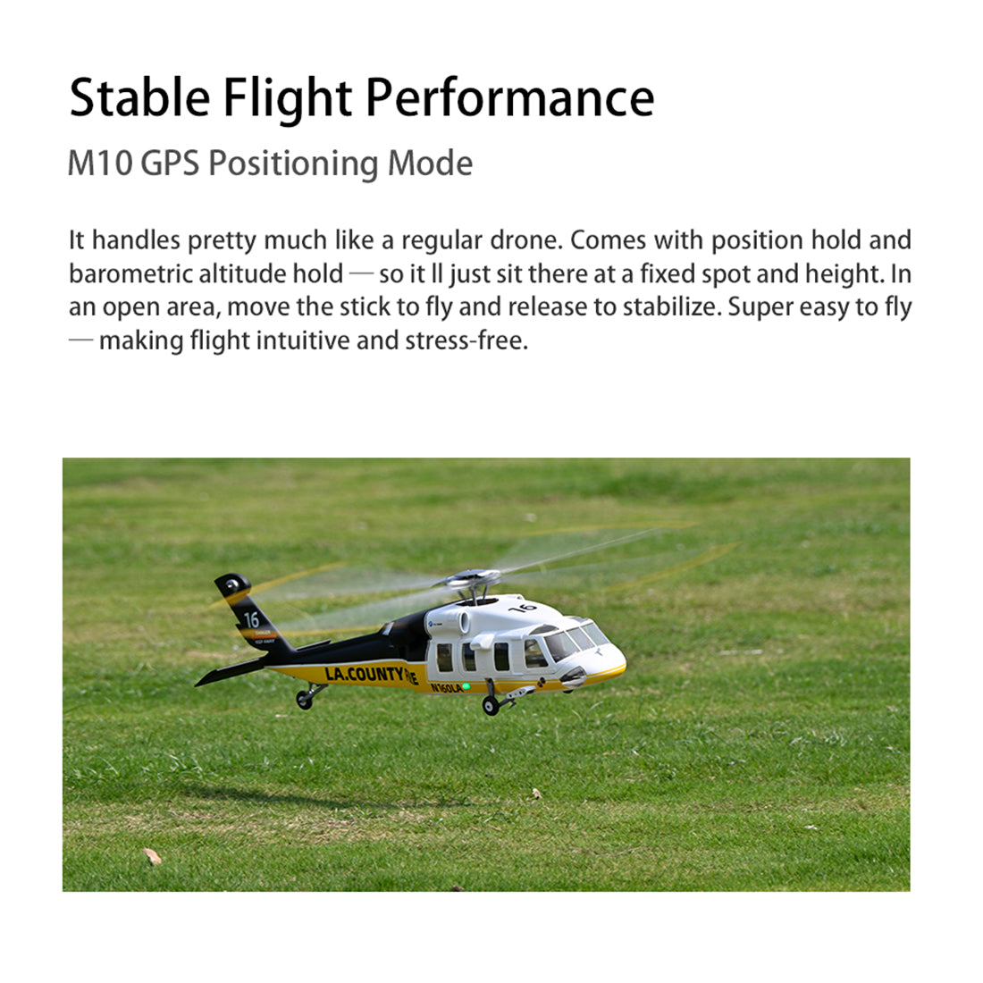 FLYWING UH-60L Black Hawk 470-Class RC Military Helicopter, 2.4G 6CH with ACE Flight Controller, GPS Positioning & Quick-Release 4-Rotor System (RTF Version)
