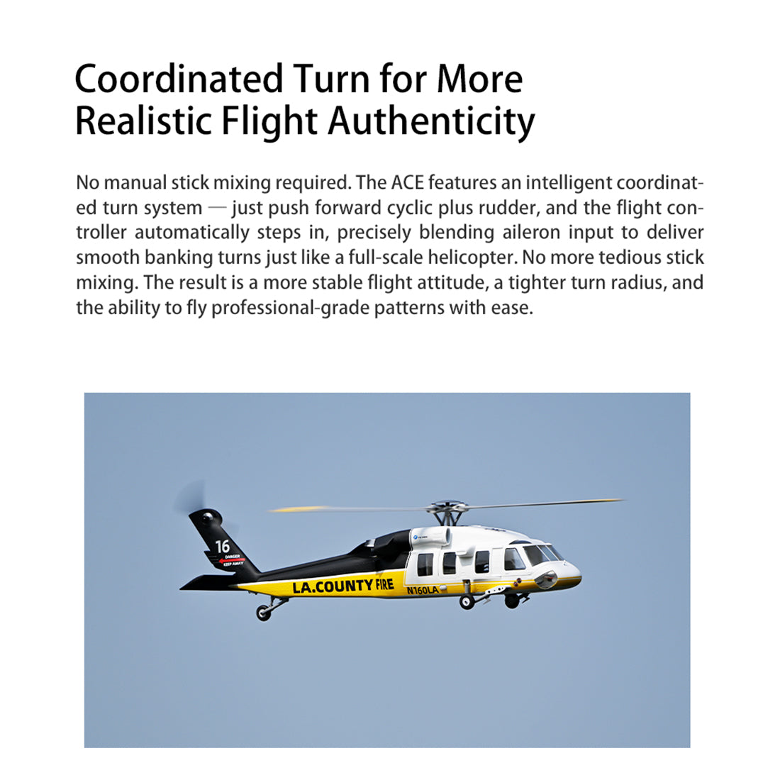 FLYWING UH-60L Black Hawk 470-Class RC Military Helicopter, 2.4G 6CH with ACE Flight Controller, GPS Positioning & Quick-Release 4-Rotor System (RTF Version)
