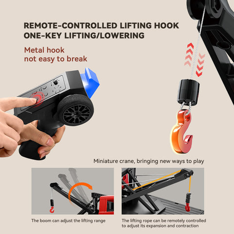 1/12 Scale RC Crawler Car 2.4G Full-proportional 4WD with Functional Crane, Liftable Hook & 2-Speed 1/12 Scale RC Crawler Car 2.4G Full-proportional 4WD with Functional Crane, Liftable Hook & 2-Speed