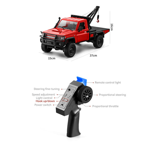 1/12 Scale RC Crawler Car 2.4G Full-proportional 4WD with Functional Crane, Liftable Hook & 2-Speed 1/12 Scale RC Crawler Car 2.4G Full-proportional 4WD with Functional Crane, Liftable Hook & 2-Speed