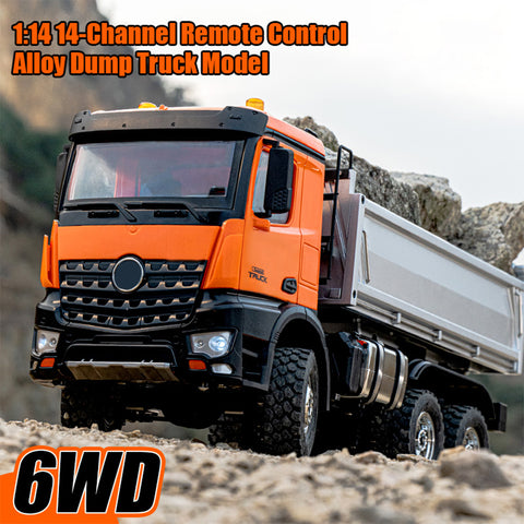1/14 Scale 14CH Full-Proportional Alloy RC Dump Truck (RTR/Orange) 1/14 Scale 14CH Full-Proportional Alloy RC Dump Truck (RTR/Orange)