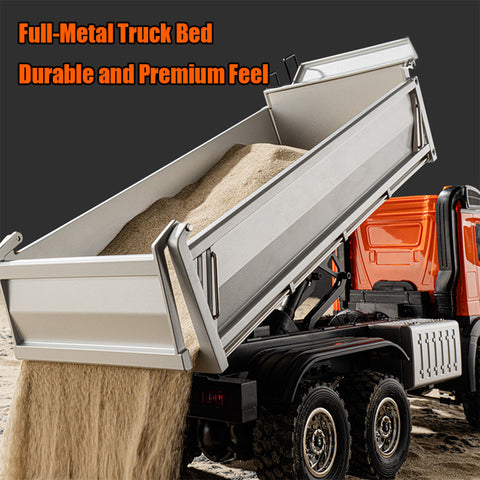 1/14 Scale 14CH Full-Proportional Alloy RC Dump Truck (RTR/Orange) 1/14 Scale 14CH Full-Proportional Alloy RC Dump Truck (RTR/Orange)
