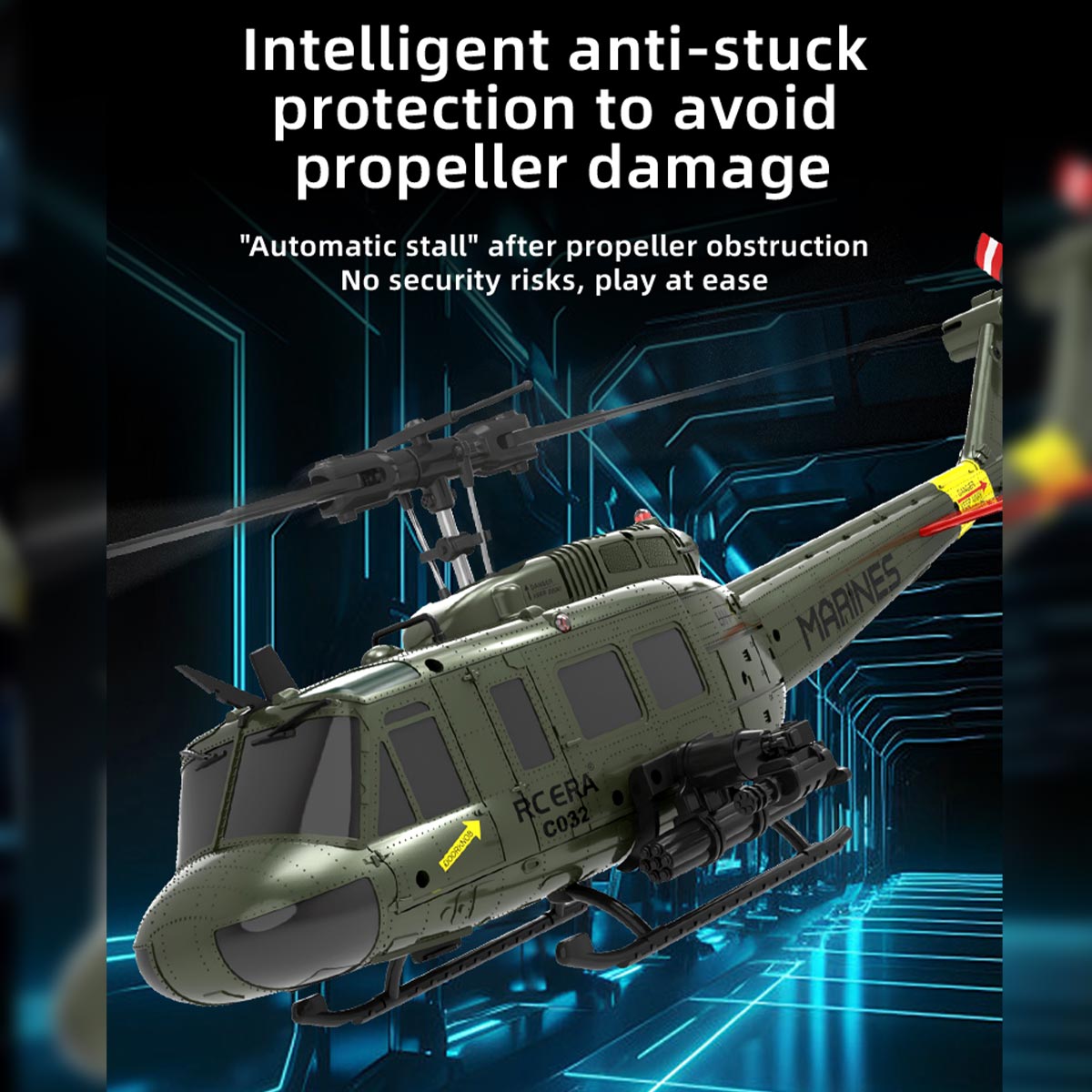 RC ERA C032 1/48 Scale UH-1 Huey 2.4G 6CH Flybarless RC Helicopter - RTF