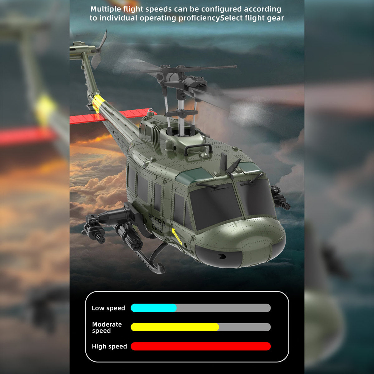 RC ERA C032 1/48 Scale UH-1 Huey 2.4G 6CH Flybarless RC Helicopter - RTF