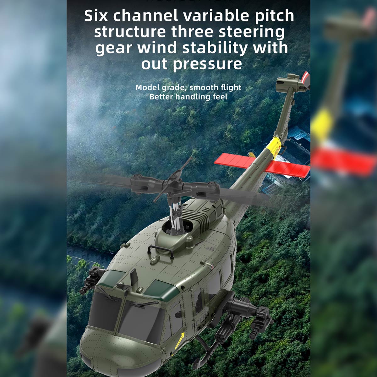 RC ERA C032 1/48 Scale UH-1 Huey 2.4G 6CH Flybarless RC Helicopter - RTF