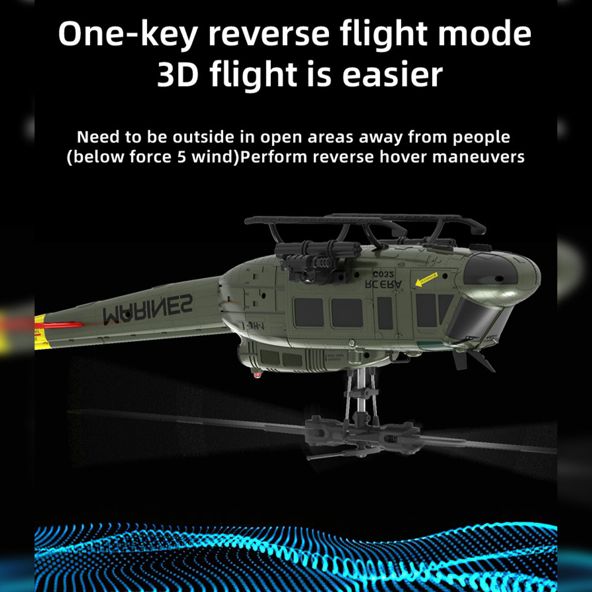 RC ERA C032 1/48 Scale UH-1 Huey 2.4G 6CH Flybarless RC Helicopter - RTF