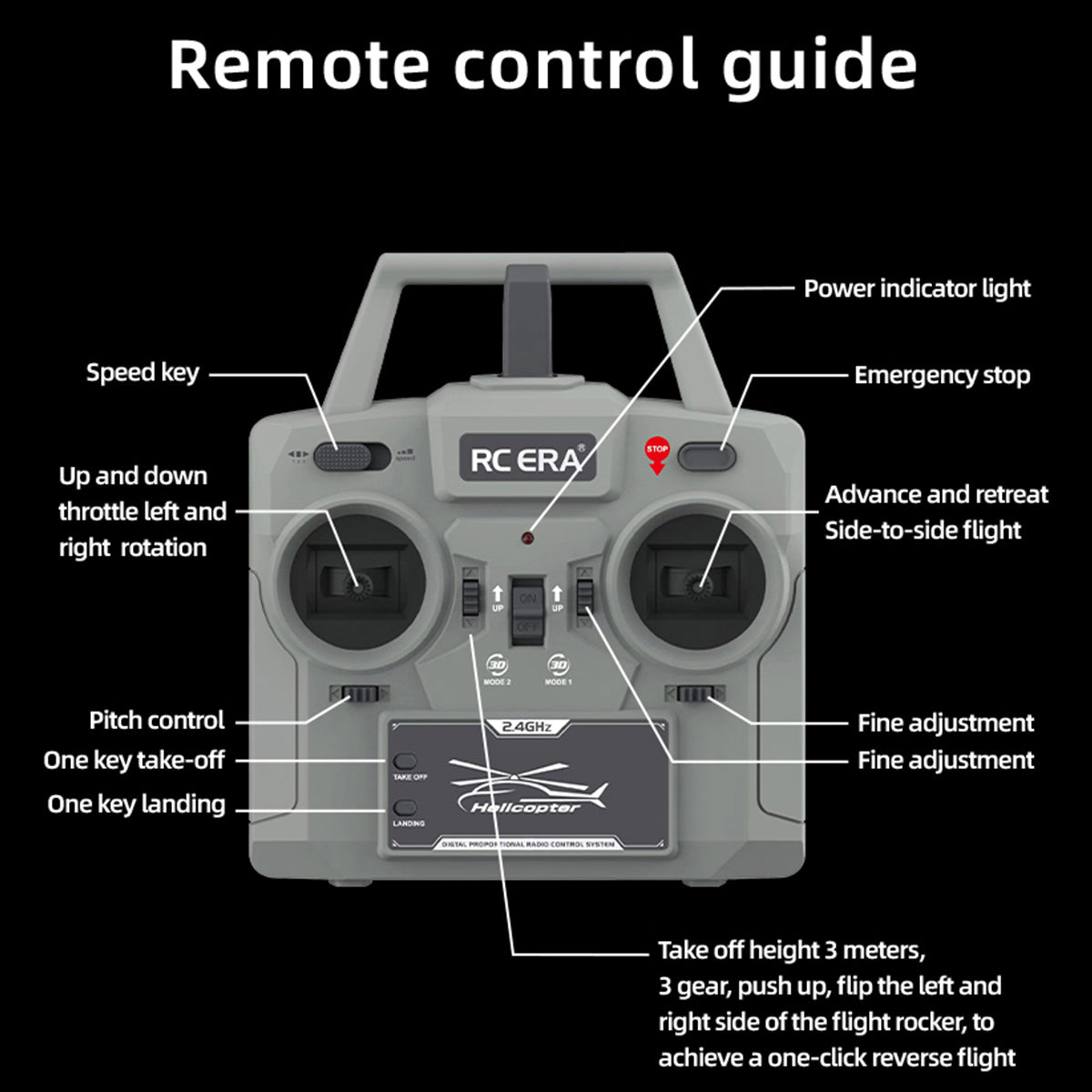 RC ERA C032 1/48 Scale UH-1 Huey 2.4G 6CH Flybarless RC Helicopter - RTF