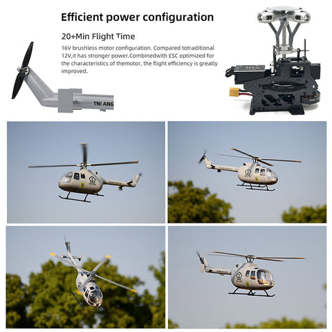 FLYWING BO105 470 Size 2.4G 6CH Military RC Helicopter With H1 Flight Controller, GPS and Adjustable Left/Right-Handed Controls  FLYWING BO105 470 Size 2.4G 6CH Military RC Helicopter With H1 Flight Controller, GPS and Adjustable Left/Right-Handed Controls