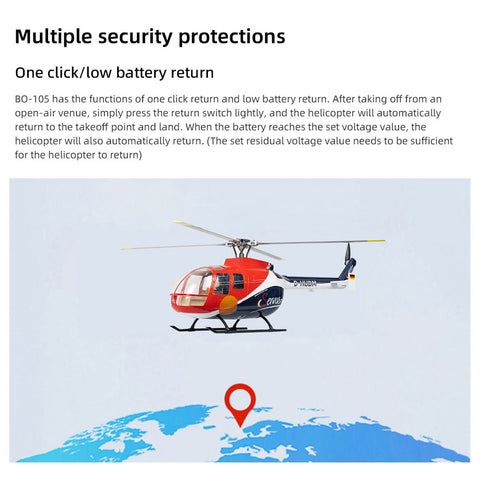 FLYWING BO105 470 Size 2.4G 6CH Military RC Helicopter With H1 Flight Controller, GPS and Adjustable Left/Right-Handed Controls  FLYWING BO105 470 Size 2.4G 6CH Military RC Helicopter With H1 Flight Controller, GPS and Adjustable Left/Right-Handed Controls