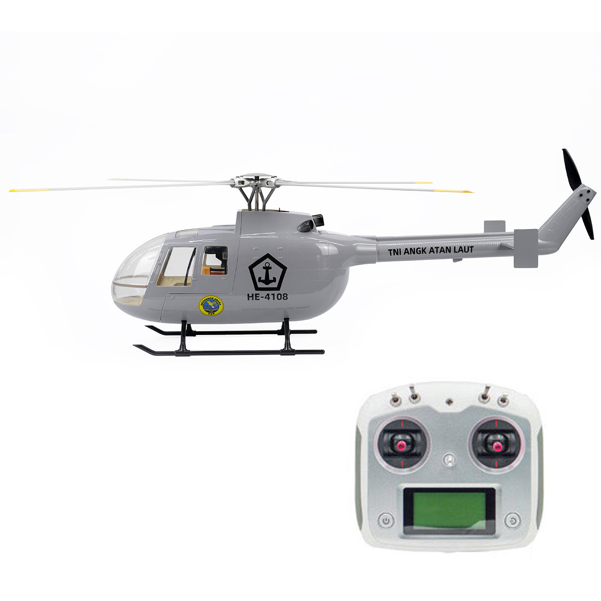 FLYWING BO105 470 Size 2.4G 6CH Military RC Helicopter With ACE Flight Controller, GPS and Adjustable Left/Right-Handed Controls