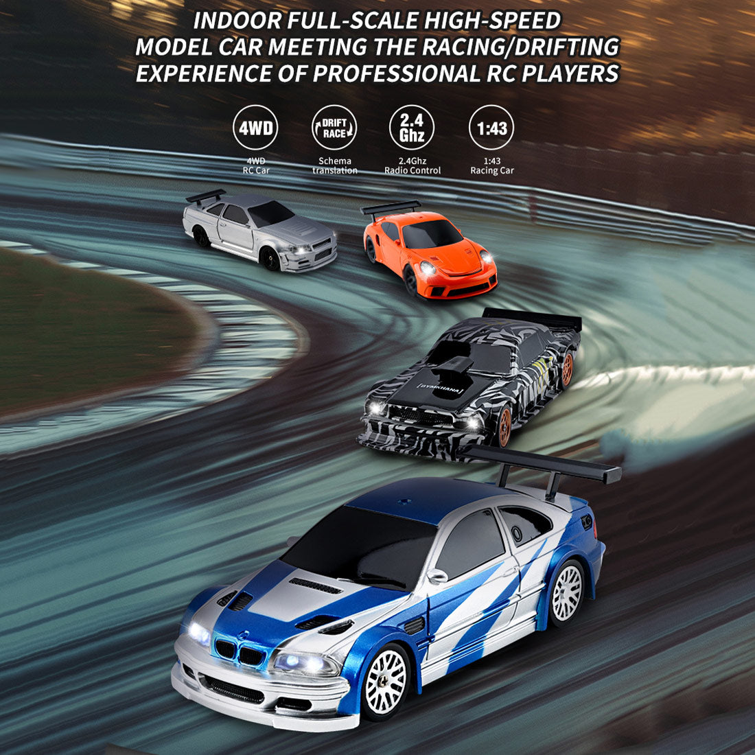 Full Proportional RC Electric Mini Drift RC Car with Lights | RTRhobby Full Proportional RC Electric Mini Drift RC Car with Lights | RTRhobby