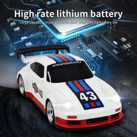 1/43 Scale 2.4G Full Proportional RC Electric Mini Racing Drift Car Model with Lights Kit  1/43 Scale 2.4G Full Proportional RC Electric Mini Racing Drift Car Model with Lights Kit