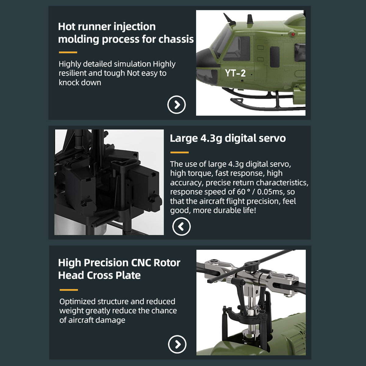 YU XIANG F07 1:34 UH-1 Huey 2.4G 6-channel remote control brushless direct drive RC Helicopter Optical Flow Positioning RTF