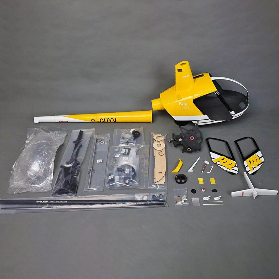 RVE R22 Robinson 1/4.5 Scale 700-Class RC Helicopter, 2.4GHz 6CH GPS Scale Model with H2 Flight Controller( RTF/KIT Version)