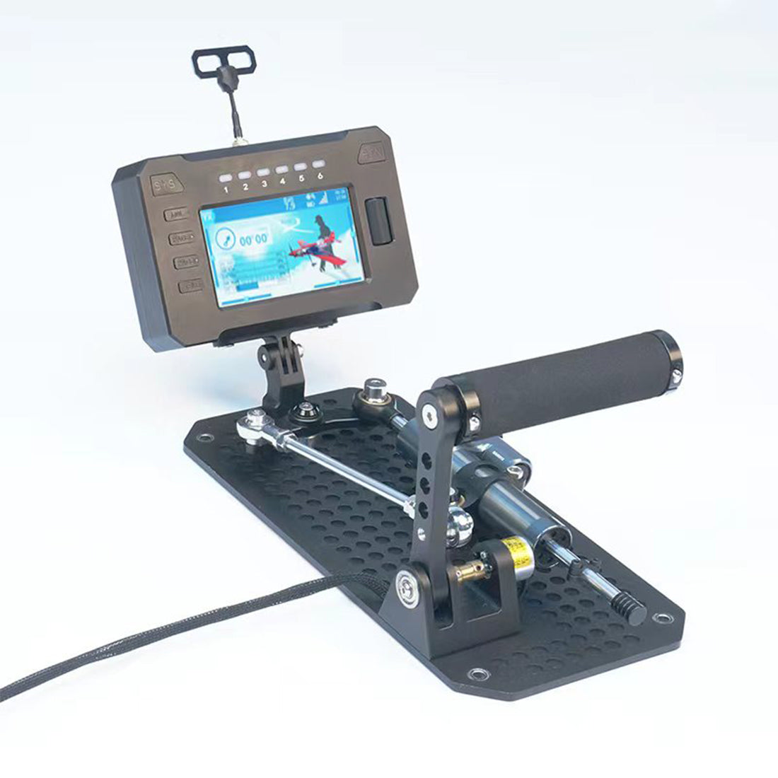 WOLFBUSH FF10 Flight Simulator Controller 10CH 2.4G RC Transmitter with Throttle, Cyclic Stick & Rudder Pedals, ELRS 2.4G, CNC Metal Build for Fixed Wing, Helicopter & Multirotor