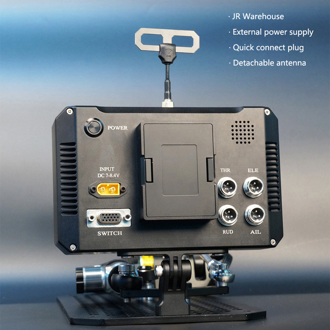 WOLFBUSH FF10 Flight Simulator Controller 10CH 2.4G RC Transmitter with Throttle, Cyclic Stick & Rudder Pedals, ELRS 2.4G, CNC Metal Build for Fixed Wing, Helicopter & Multirotor