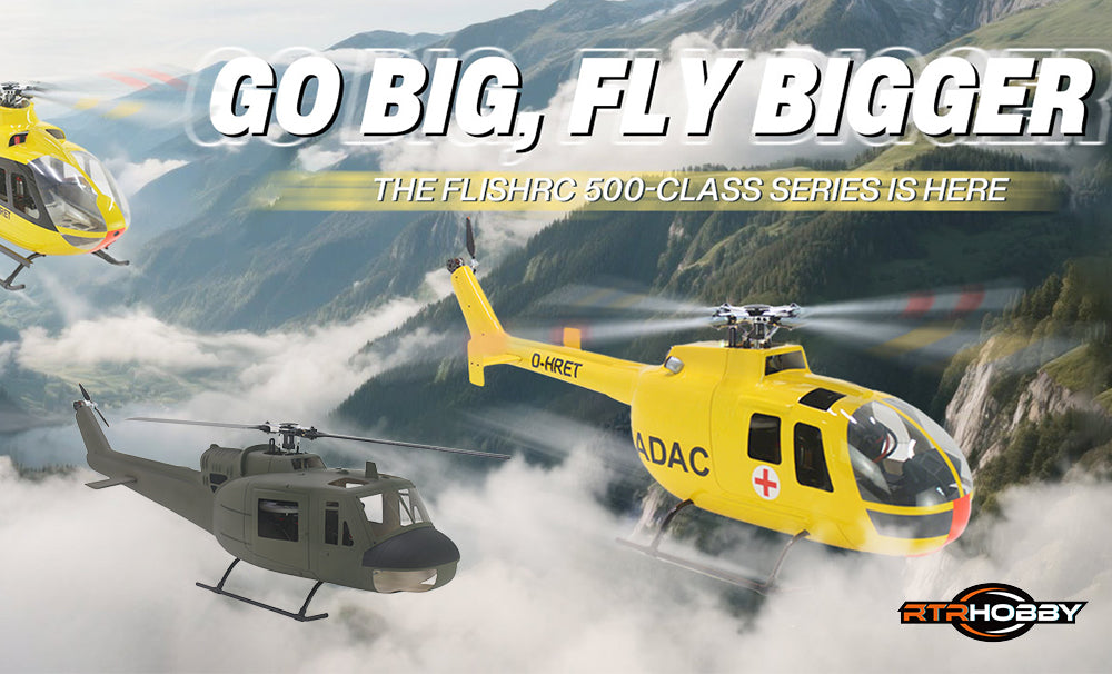 Scale Realism Meets Advanced Tech:  Exploring the FL500 BO105, EC135, and UH-1 Huey Helicopters