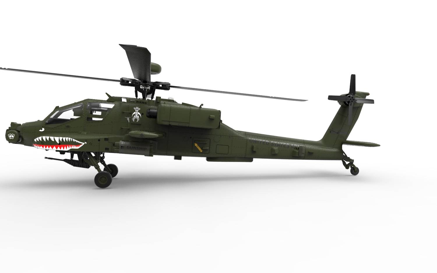 YU XIANG Apache F11 AH64 Dual-Axis Military RC Helicopter | RTRhobby