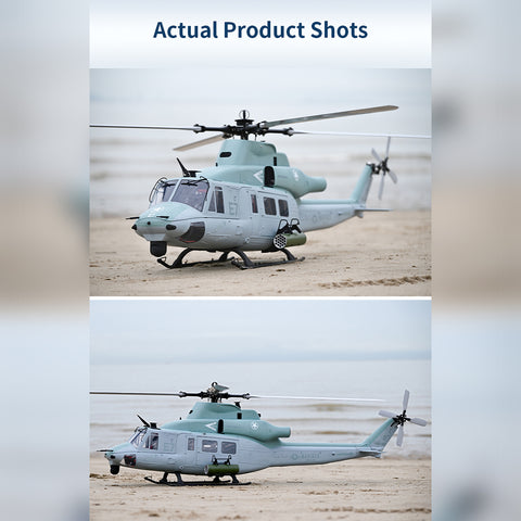 GOOSKY E7 UH-1Y 700 Size 1/9 Scale Military RC Helicopter with CNC Metal Main Body, Belt-Driven Tail and Mechanical Bearing System