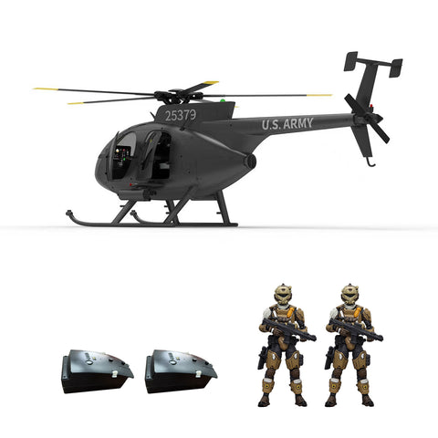 YU XIANG F119S MD500 1/16 Scale 250-Class 2.4G 9CH RC Little Bird Military Helicopter Model with Flybarless Rotor Head, 6G/3D Switchable Modes & Openable Cockpit