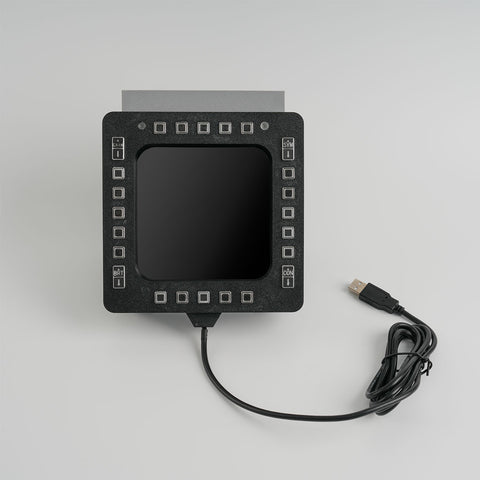 5-Inch 2K 24-Key Fighter Jet MFD-Panel for PC Flight Sims, Compatible with JF-17, F/A-18, F16