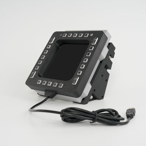 5-Inch 2K 24-Key Fighter Jet MFD-Panel for PC Flight Sims, Compatible with JF-17, F/A-18, F16