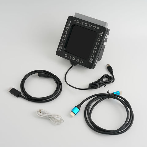5-Inch 2K 24-Key Fighter Jet MFD-Panel for PC Flight Sims, Compatible with JF-17, F/A-18, F16