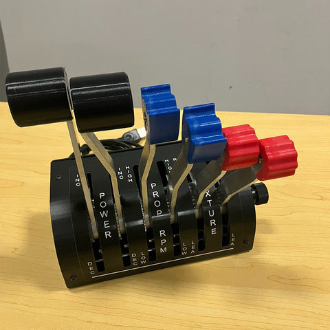 6-Axis Metal Flight Simulator Throttle Quadrant, Single & Twin Engine Control, Aluminum Alloy Gears, Adjustable Friction, USB, MSFS, X-Plane, P3D & FSX