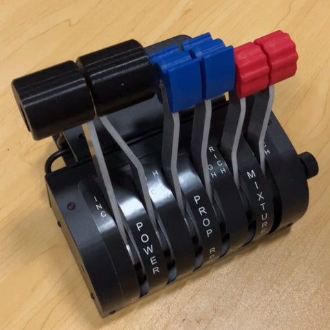 6-Axis Metal Flight Simulator Throttle Quadrant, Single & Twin Engine Control, Aluminum Alloy Gears, Adjustable Friction, USB, MSFS, X-Plane, P3D & FSX