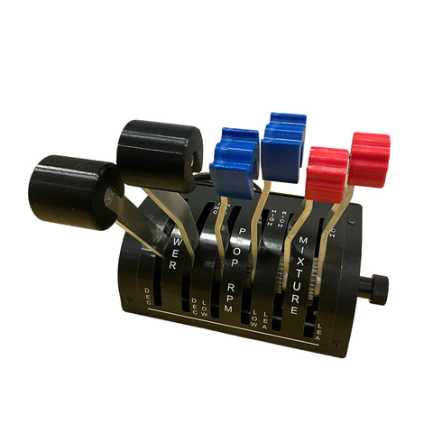 6-Axis Metal Flight Simulator Throttle Quadrant, Single & Twin Engine Control, Aluminum Alloy Gears, Adjustable Friction, USB, MSFS, X-Plane, P3D & FSX