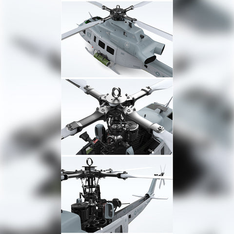 GOOSKY E7 UH-1Y 700 Size 1/9 Scale Military RC Helicopter with CNC Metal Main Body, Belt-Driven Tail and Mechanical Bearing System
