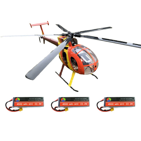 FL500 AH-6 500-Class 2.4G 6CH Scale RC Helicopter Model with FLISHRC L7 Flight Controller and 4-Mode Positioning GPS - RTF