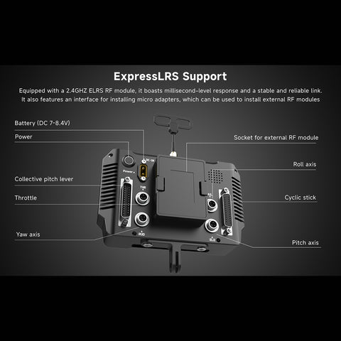 H17 Helicopter Flight Simulator Controller | 17CH CNC Metal Transmitter with Collective Pitch Lever & Foot Pedals (Seat Not Included)