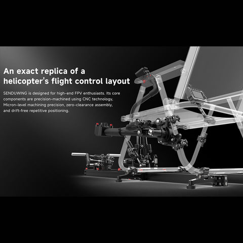 H17 Helicopter Flight Simulator Controller | 17CH CNC Metal Transmitter with Collective Pitch Lever & Foot Pedals (Seat Not Included)