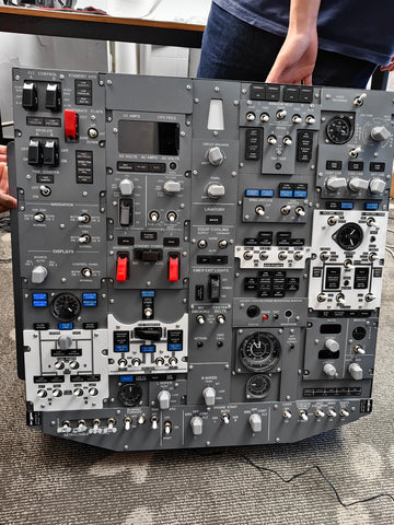 B737-800 1:1 Front Overhead Panel for X-Plane 11/12, Compatible with Zibo&PMDG737 Model, Metal Frame with Acrylic Panel
