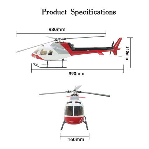 FL500 AS350 500-Class 2.4G 6CH Scale RC Helicopter Model with FLISHRC L7 Flight Controller and 4-Mode Positioning GPS (RTF Version)