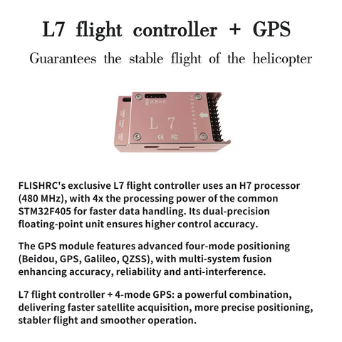 FL500 AS350 500-Class 2.4G 6CH Scale RC Helicopter Model with FLISHRC L7 Flight Controller and 4-Mode Positioning GPS (RTF Version)