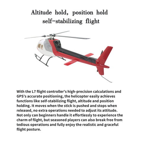 FL500 AS350 500-Class 2.4G 6CH Scale RC Helicopter Model with FLISHRC L7 Flight Controller and 4-Mode Positioning GPS (RTF Version)