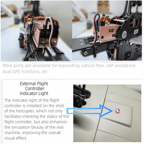 FL500 AH-6 500-Class 2.4G 6CH Scale RC Helicopter Model with FLISHRC L7 Flight Controller and 4-Mode Positioning GPS - RTF