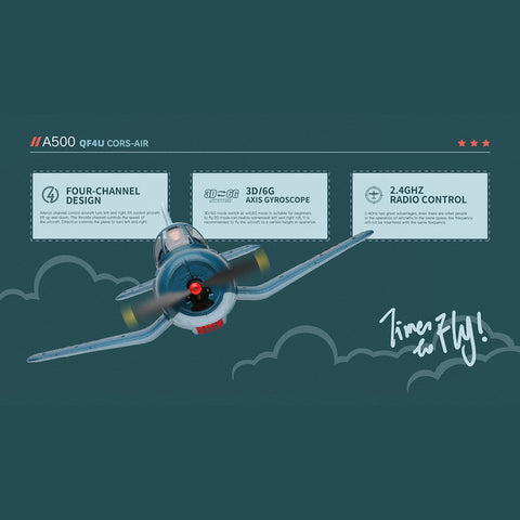 XK A500 3D/6G 2.4G 4CH 350mm Wingspan Realistic RC EPP Fixed-Wing Airplane Model (RTF)