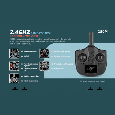 XK A500 3D/6G 2.4G 4CH 350mm Wingspan Realistic RC EPP Fixed-Wing Airplane Model (RTF)