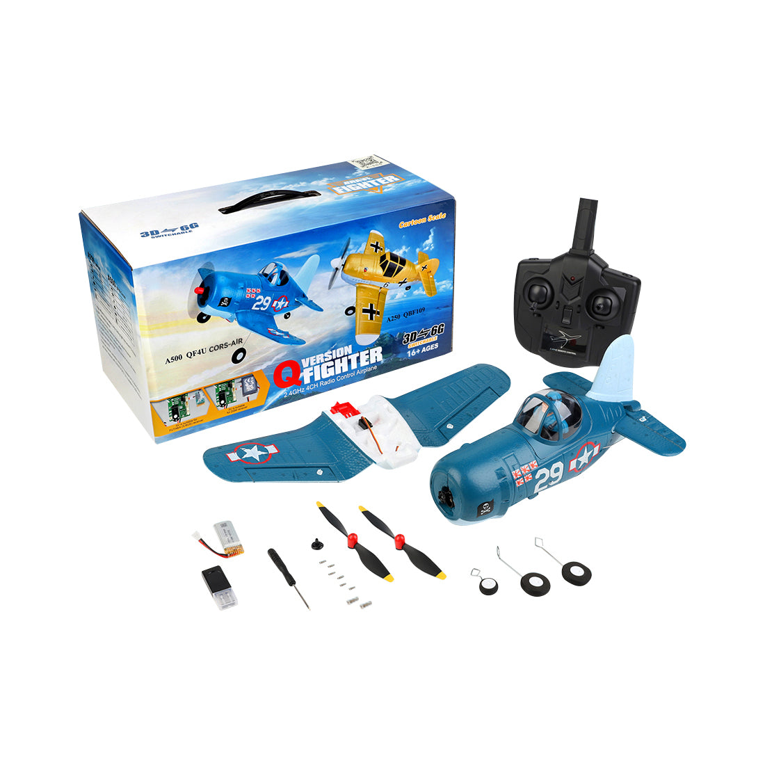 XK A500 3D/6G 2.4G 4CH 350mm Wingspan Realistic RC EPP Fixed-Wing Airplane Model (RTF)