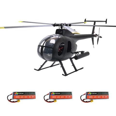 FL500 AH-6 500-Class 2.4G 6CH Scale RC Helicopter Model with FLISHRC L7 Flight Controller and 4-Mode Positioning GPS - RTF