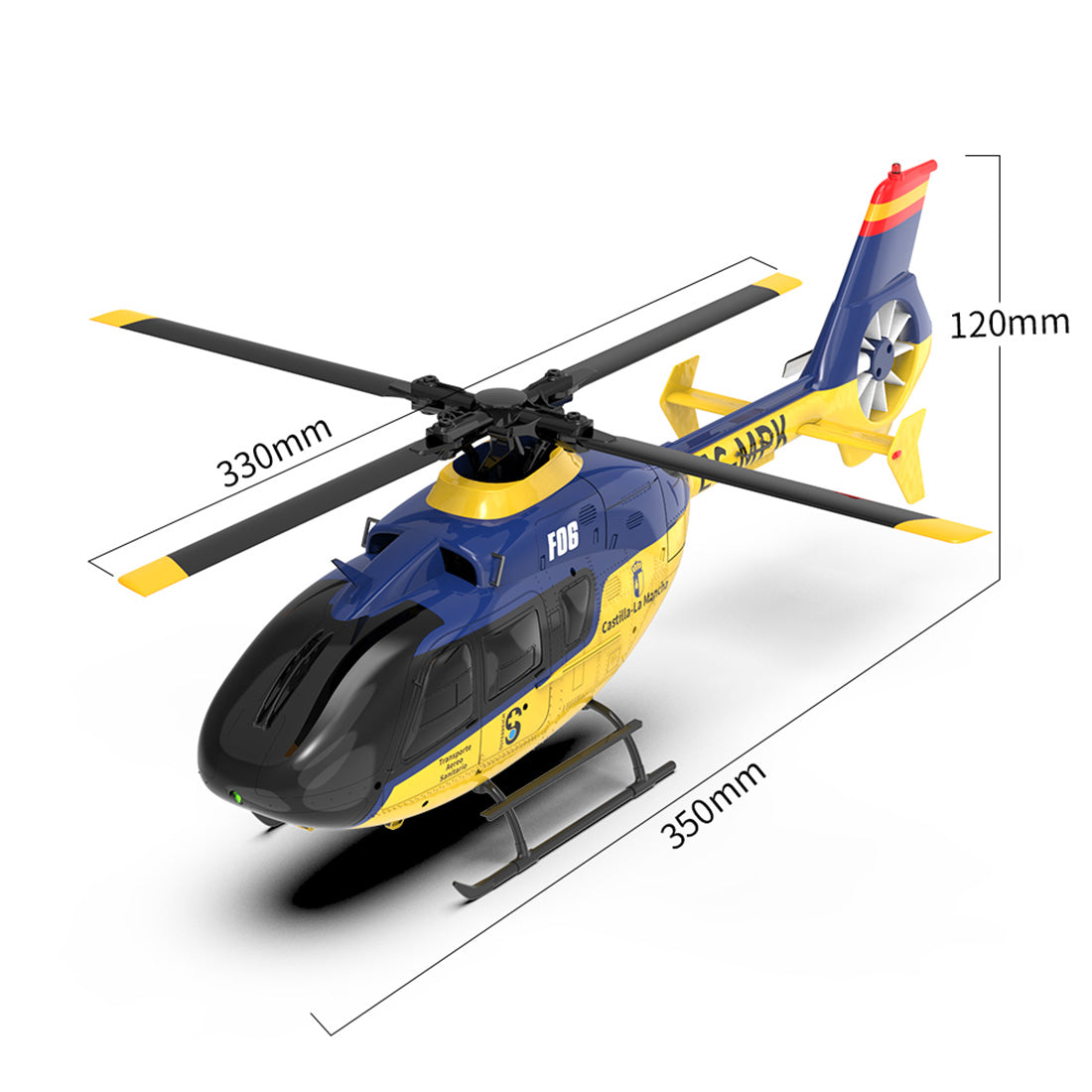 Yu Xiang 1/36 EC135 Fuselage Flybarless RC Helicopter RTF | RTRhobby