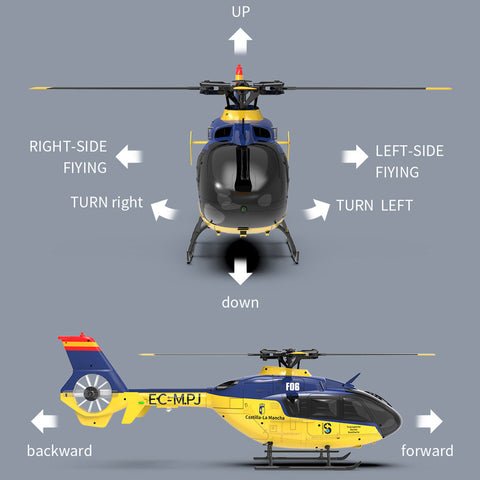 Yu Xiang 1/36 EC135 Fuselage Flybarless RC Helicopter RTF | RTRhobby