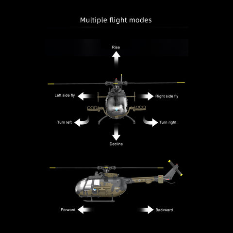 C180 1/25 Scale RC Helicopter 2.4G 6CH Single Rotor Flybarless, Barometer + TOF LiDAR Altitude Hold, Optical Flow Positioning, One-Key Inverted Flight & Takeoff/Landing, with Missile Rack (RTF Version)
