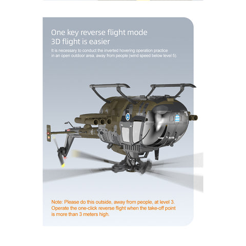 C180 1/25 Scale RC Helicopter 2.4G 6CH Single Rotor Flybarless, Barometer + TOF LiDAR Altitude Hold, Optical Flow Positioning, One-Key Inverted Flight & Takeoff/Landing, with Missile Rack (RTF Version)