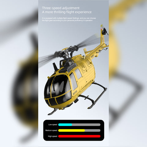 C180 1/25 Scale RC Helicopter 2.4G 6CH Single Rotor Flybarless, Barometer + TOF LiDAR Altitude Hold, Optical Flow Positioning, One-Key Inverted Flight & Takeoff/Landing, with Missile Rack (RTF Version)